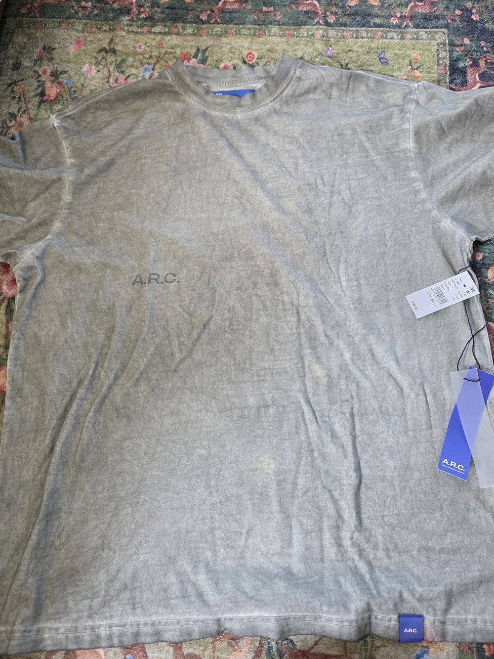 A.P.C. () Men's Grey Short-Sleeve Crew T-Shirt